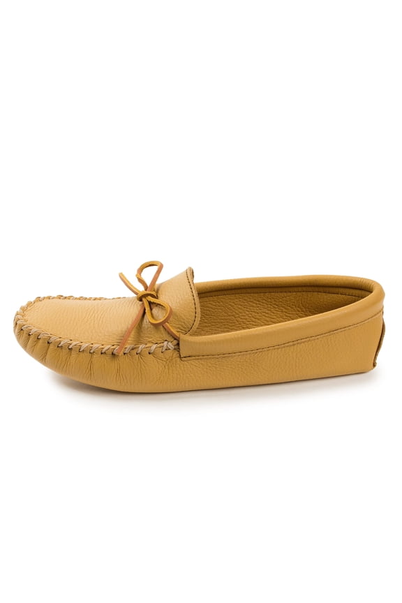 Men's Double Deerskin Soft Leather Sole, Natural, 9 M US