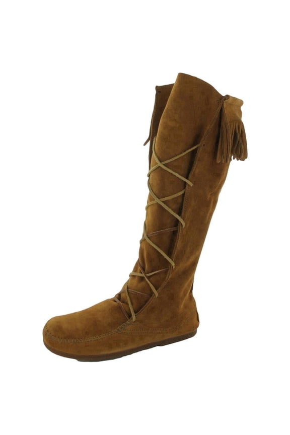 Men's Front Lace Knee High Boot, Brown, 13