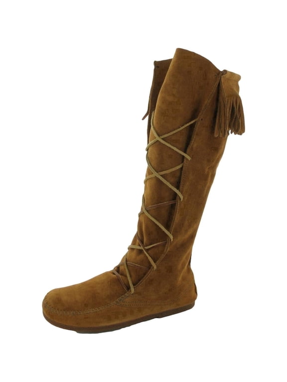 Men's Front Lace Knee High Boot, Brown, 8