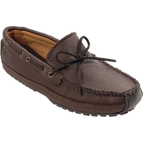 Minnetonka Men's Moosehide Weekend Moccasin, Chocolate Moose, 10 M US