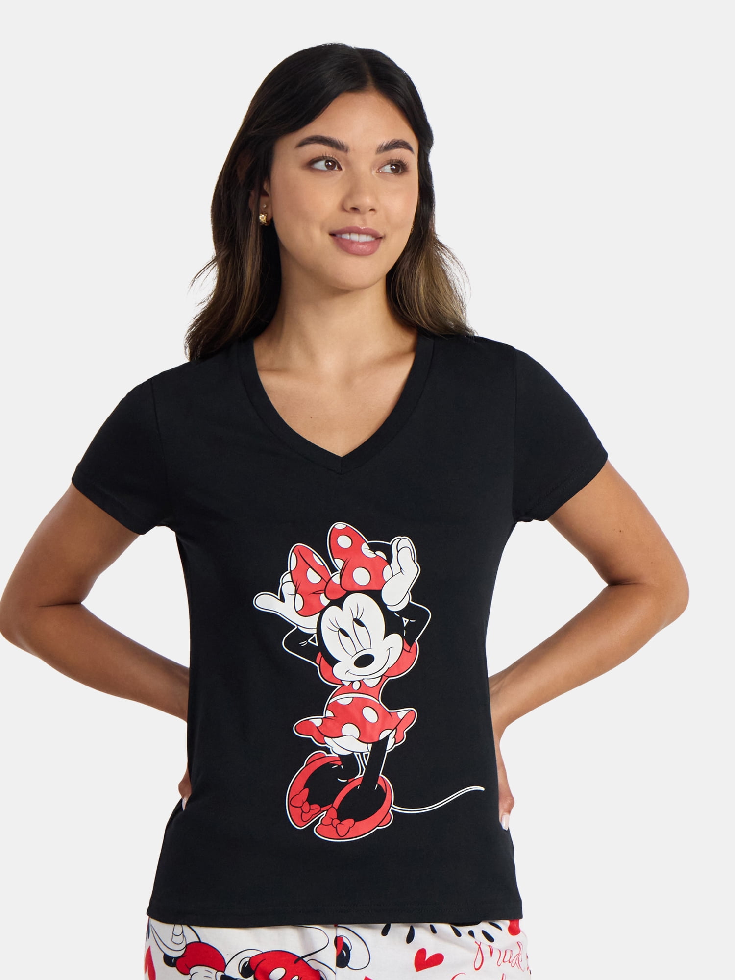 Disney Women's Minnie Mouse Graphic Tee with Short Sleeves, Sizes S-XXL