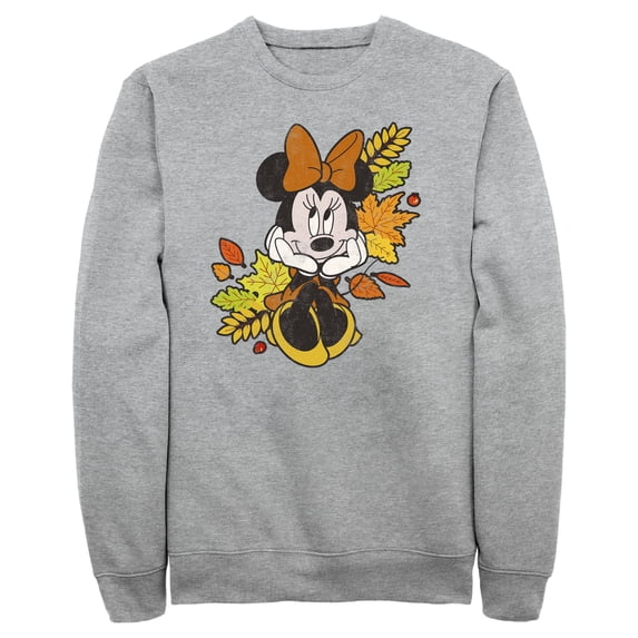 Men's Minnie Mouse Autumn Leaves Portrait Sweatshirt