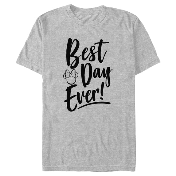 Men's Minnie Mouse Best Day Ever Logo Graphic Tee Athletic Heather Large