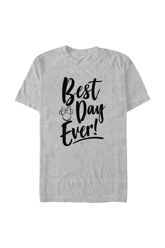 Men's Minnie Mouse Best Day Ever Logo Graphic Tee Athletic Heather Medium
