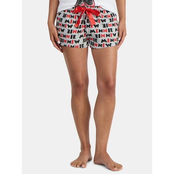 Disney Women's Minnie Mouse Text Print Boxer Sleep Shorts, Sizes S-XXL