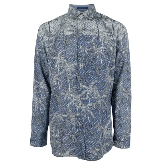 Men's Mirror Palms Long Sleeve Button Down-OD-S