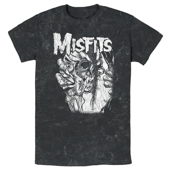Men's Misfits Distressed Eye Skull  Graphic Tee Black 2X Large