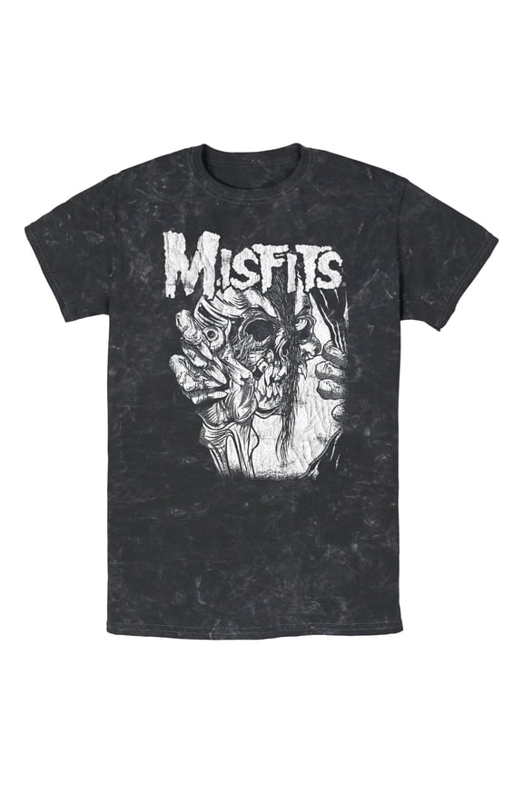 Men's Misfits Distressed Eye Skull Graphic Tee Black Large