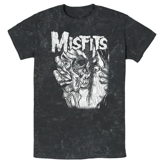 Men's Misfits Distressed Eye Skull Graphic Tee Black Small