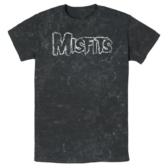 Men's Misfits Distressed Logo  Graphic Tee Black Medium