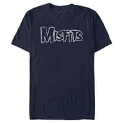 Mens Misfits Distressed Logo Graphic Tee Navy Blue Large