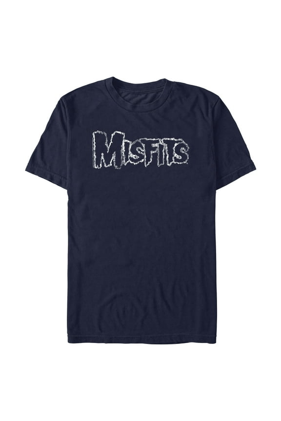 Men's Misfits Distressed Logo Graphic Tee Navy Blue X Large