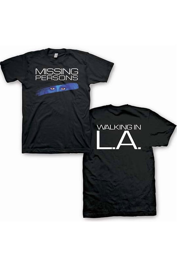Men's Missing Persons Walking In LA Black Tee T-shirt Medium Black