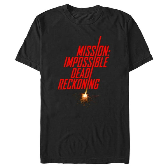 Men's Mission: Impossible Dead Reckoning Movie Logo Red Fuse  Graphic Tee Black 3X Large