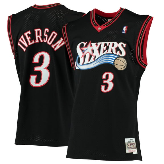 Men's Mitchell & Ness Allen Iverson Black Philadelphia 76ers 2000/01 Hardwood Classics Swingman Jersey