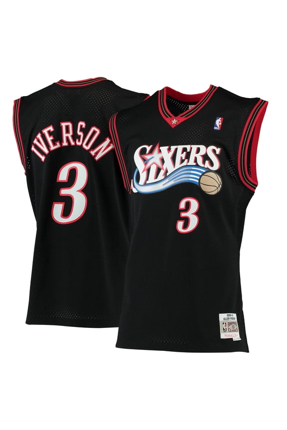 Men's Mitchell & Ness Allen Iverson Black Philadelphia 76ers 2000/01 Hardwood Classics Swingman Jersey