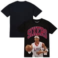 thumbnail image 1 of Men's Mitchell & Ness Allen Iverson Black Philadelphia 76ers Hardwood Classics Player Arch T-Shirt, 1 of 3