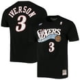 thumbnail image 1 of Men's Mitchell & Ness Allen Iverson Black Philadelphia 76ers Hardwood Classics Stitch Name & Number T-Shirt, 1 of 3