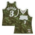 thumbnail image 1 of Men's Mitchell & Ness Allen Iverson Camo Philadelphia 76ers Hardwood Classics 1997/98 Ghost Green Swingman Jersey, 1 of 4