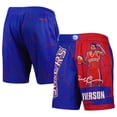 thumbnail image 1 of Men's Mitchell & Ness Allen Iverson Royal Philadelphia 76ers Hardwood Classics Player Burst Shorts, 1 of 3