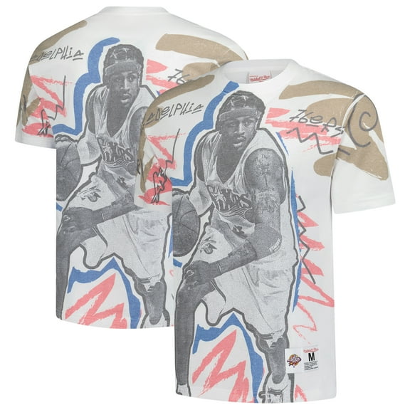 Men's-Mitchell & Ness Allen Iverson White 2000 NBA All-Star Game Showstopper T-Shirt