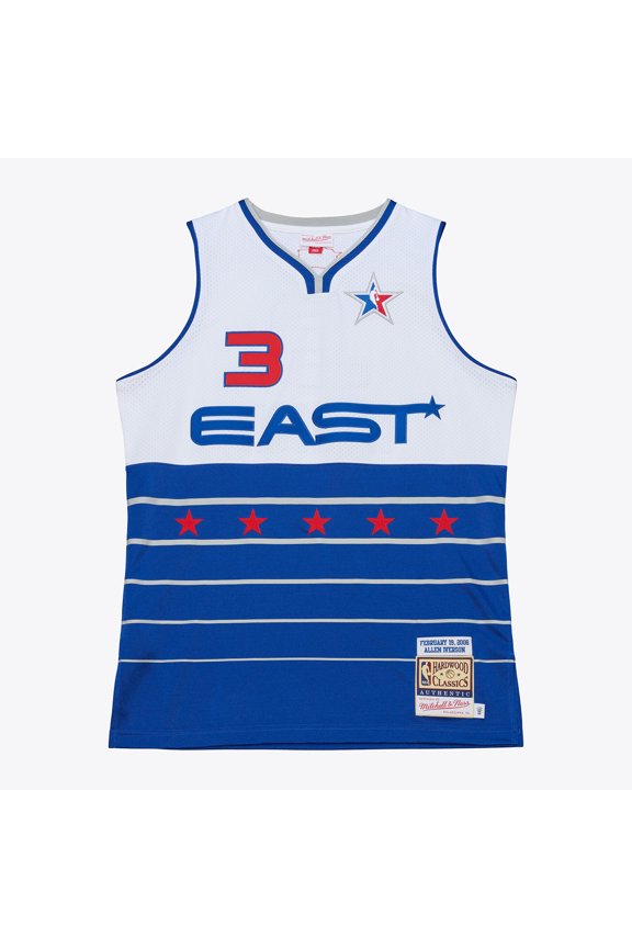 Men's Mitchell & Ness Allen Iverson White/Blue 2006 NBA All-Star Game Authentic Jersey