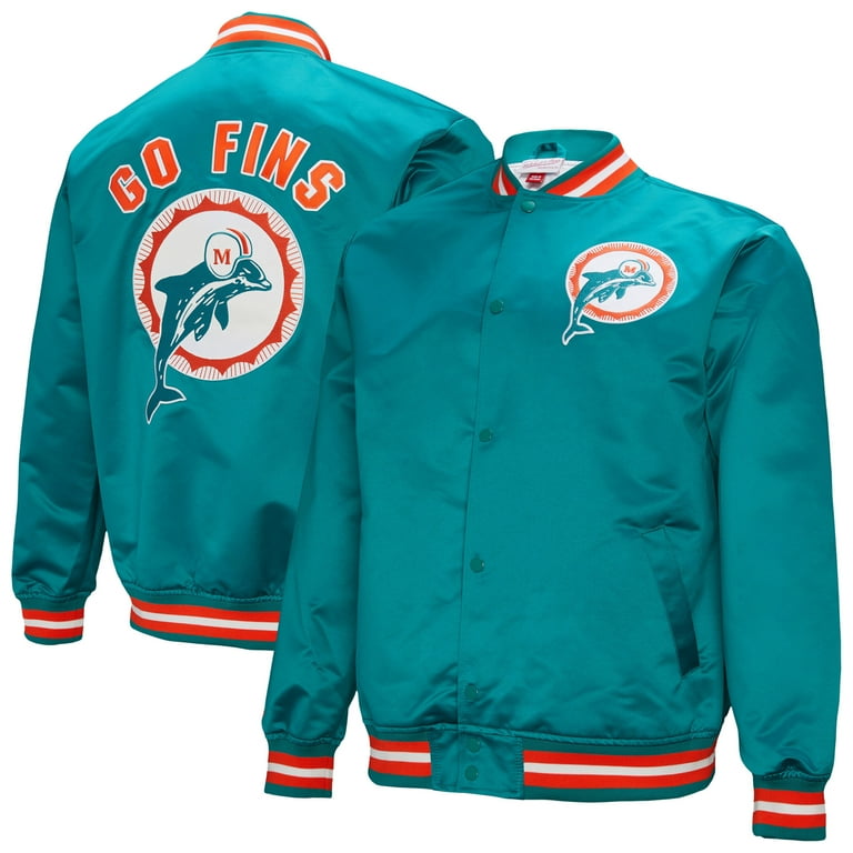 Men's Mitchell & Ness Aqua Miami Dolphins Double Down Satin Full