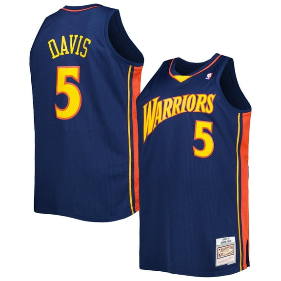 Men's Mitchell & Ness Baron Davis Navy Golden State Warriors Big & Tall Hardwood Classics 2006/07 Swingman Jersey