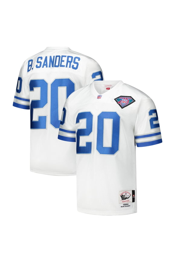 Men's Mitchell & Ness Barry Sanders White Detroit Lions 1994 Authentic Throwback Retired Player Jersey