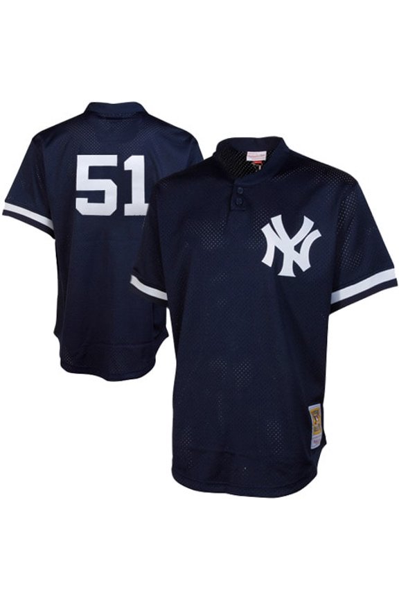 Men's Mitchell & Ness Bernie Williams Navy New York Yankees Authentic Batting Practice Jersey