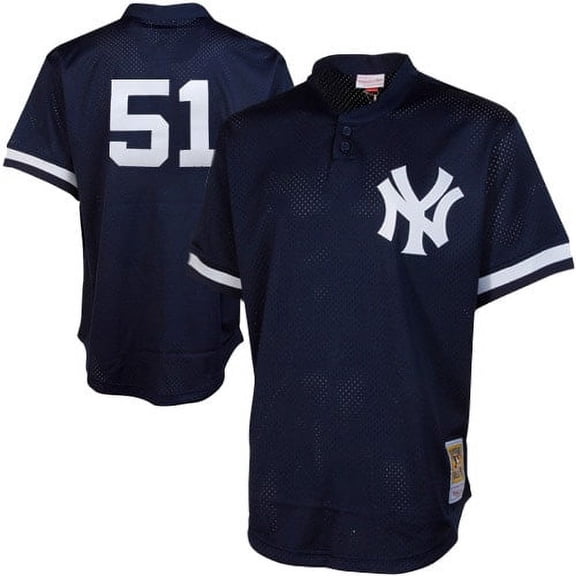 Men's Mitchell & Ness Bernie Williams Navy New York Yankees Authentic Batting Practice Jersey