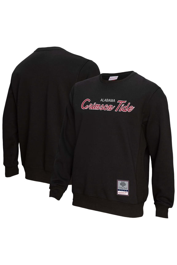Men's Mitchell & Ness Black Alabama Crimson Tide Elite Script Pullover Sweatshirt