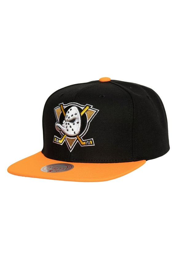 Men's Mitchell & Ness Black Anaheim Ducks Core Team Ground 2.0 Snapback Hat