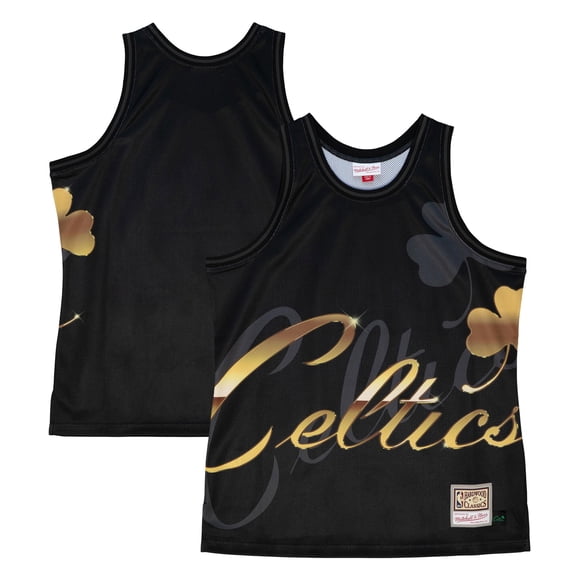 Men's Mitchell & Ness Black Boston Celtics Big Face 4.0 Fashion Tank Top
