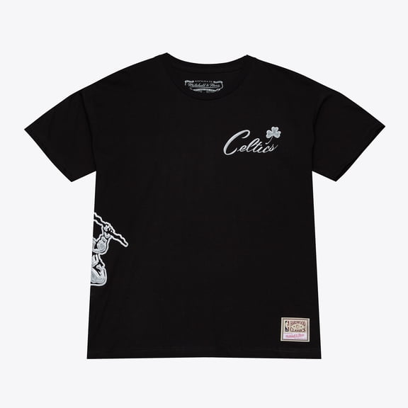 Men's Mitchell & Ness Black Boston Celtics Chrome Heritage T-Shirt