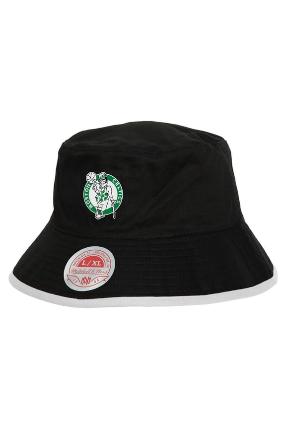 Men's Mitchell & Ness Black Boston Celtics Flip It Reversible Bucket Hat