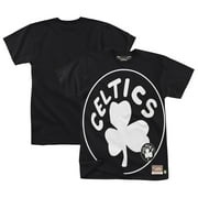 Men's Mitchell & Ness  Black Boston Celtics Hardwood Classics Big Face 2.0 T-Shirt