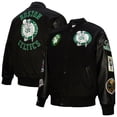 thumbnail image 1 of Men's Mitchell & Ness  Black Boston Celtics Hardwood Classics Blackout Collection Full-Snap Varsity Jacket, 1 of 7