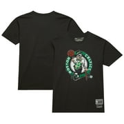Men's Mitchell & Ness  Black Boston Celtics Hardwood Classics Deconstructed T-Shirt