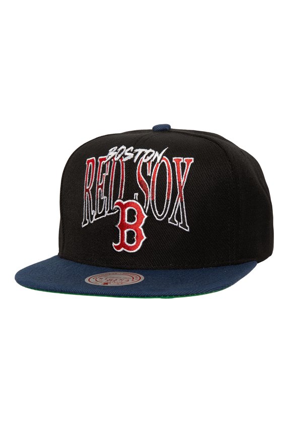 Men's Mitchell & Ness Black Boston Red Sox Rise Up Snapback Hat