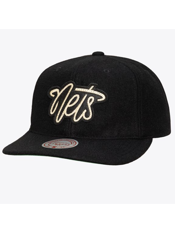Men's Mitchell & Ness Black Brooklyn Nets Hardwood Classics Retro Roots Vintage Adjustable Hat