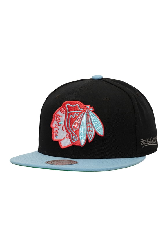 Men's Mitchell & Ness  Black Chicago Blackhawks Core Team Special Snapback Hat