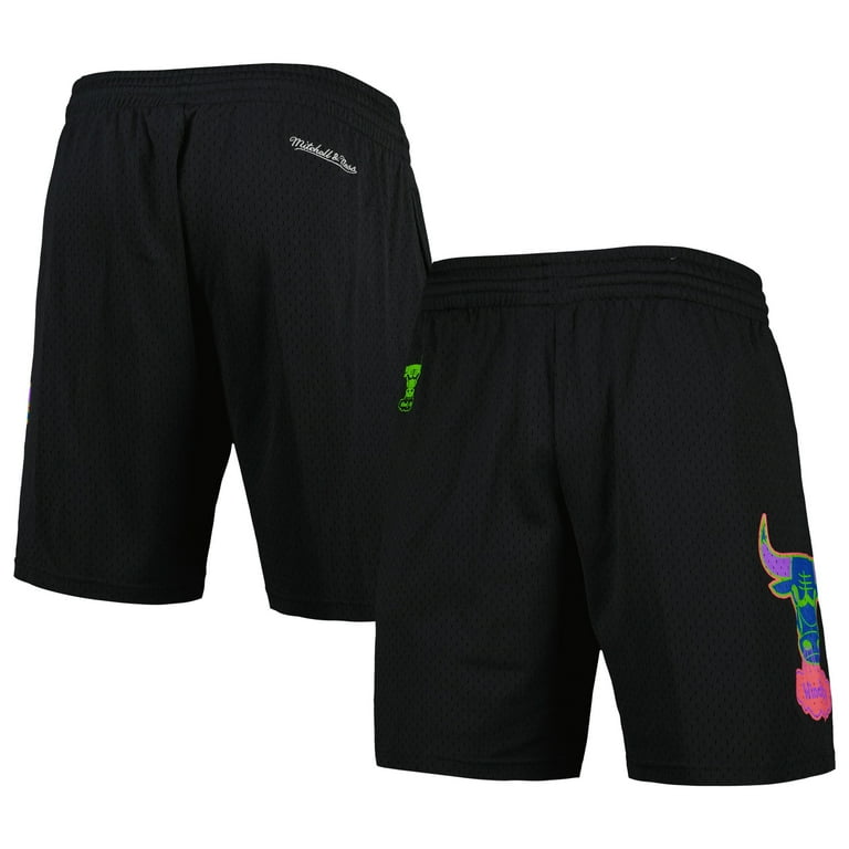 Men s Mitchell Ness Black Chicago Bulls Hardwood Classics Color Bomb Energy Shorts