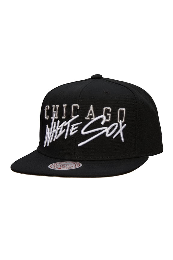Men's Mitchell & Ness Black Chicago White Sox Team Tagged Snapback Hat