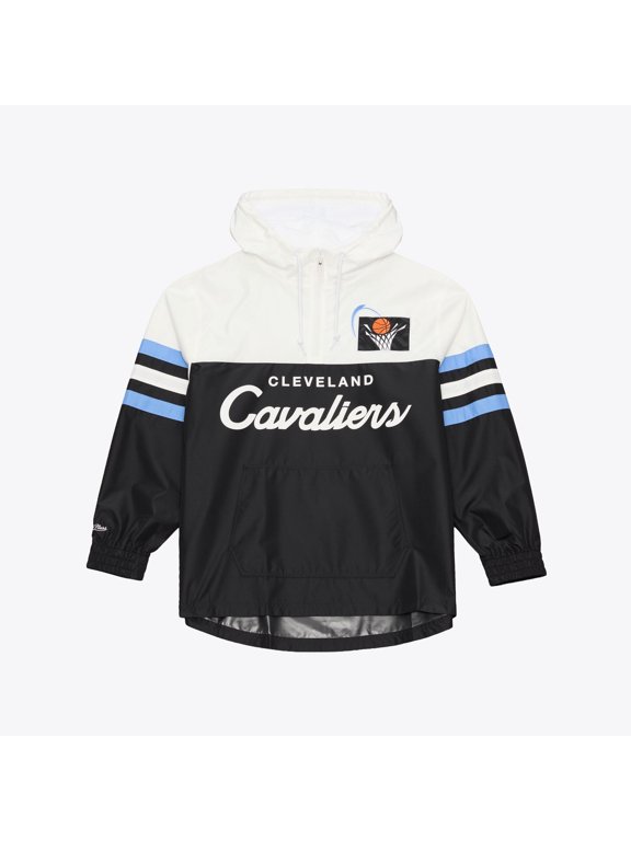 Men's Mitchell & Ness Black Cleveland Cavaliers Head Coach Lightweight Anorak Quarter-Zip Windbreaker