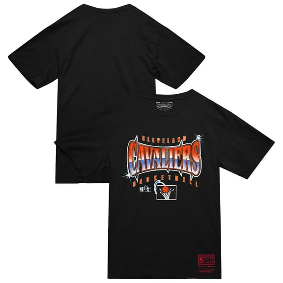 Men's Mitchell & Ness  Black Cleveland Cavaliers Worldwide Collection Glow Up T-Shirt