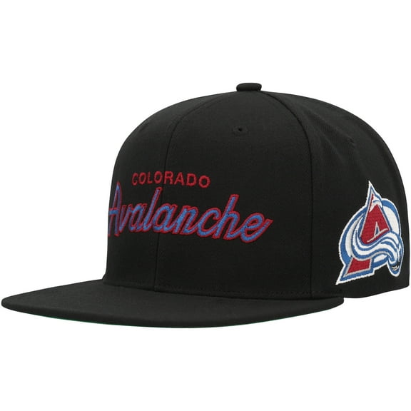 Men's Mitchell & Ness Black Colorado Avalanche Core Team Script 2.0 Snapback Hat