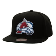 Mens Mitchell & Ness Black Colorado Avalanche Core Top Spot Snapback Hat