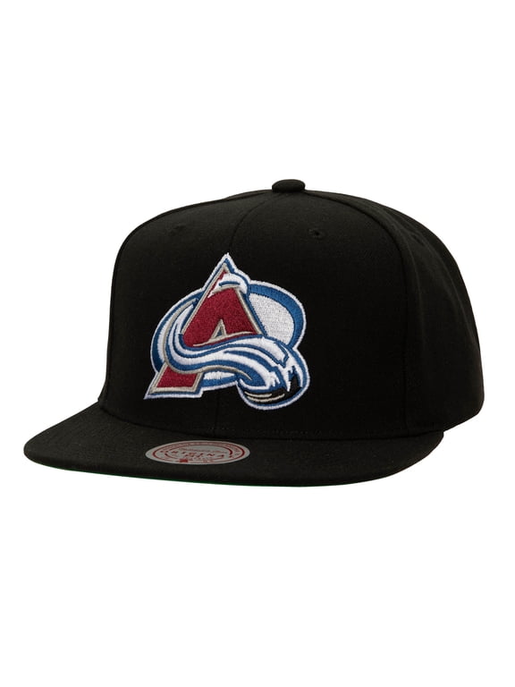 Men's Mitchell & Ness Black Colorado Avalanche Core Top Spot Snapback Hat