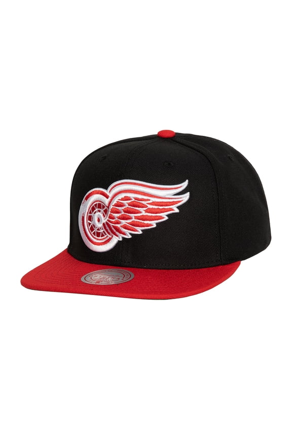 Men's Mitchell & Ness Black Detroit Red Wings Core Team Ground 2.0 Snapback Hat